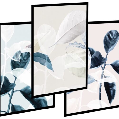 Obraz do salonu zestaw 3szt - Abstrakcja kwiat
