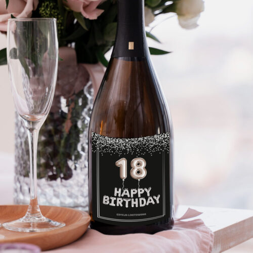 Naklejki na Butelki - Silver zestaw 10 sztuk