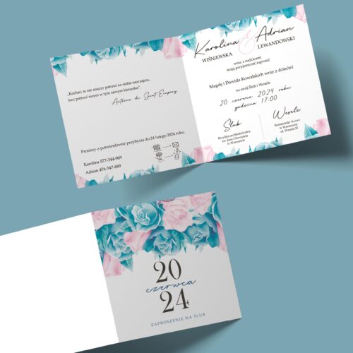 Alternative view of Zaproszenie na ślub - Rose&Blue №156