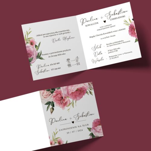 Alternative view of Zaproszenie na ślub - Vintage Flowers №147