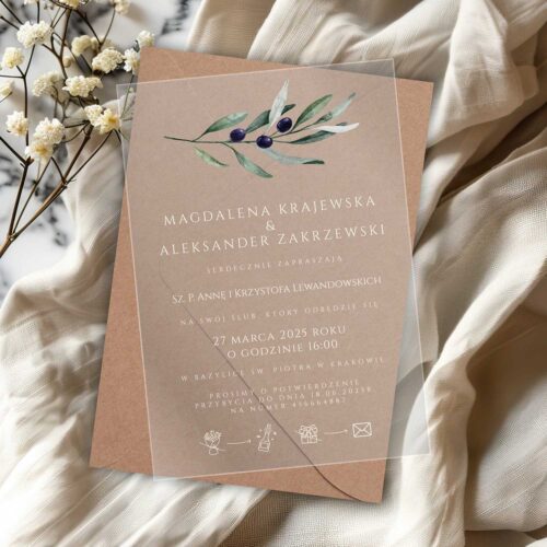 Zaproszenie ślubne na pleksie - 1037