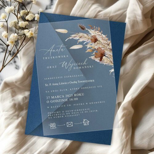 Zaproszenie ślubne na pleksie - 1041