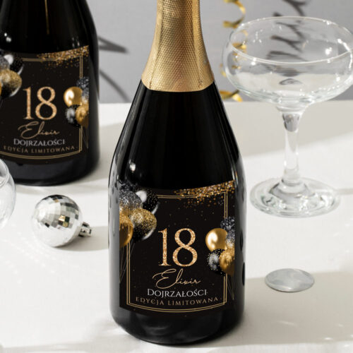 Alternative view of Naklejki na Butelki - Czarno-Złote zestaw 10 sztuk